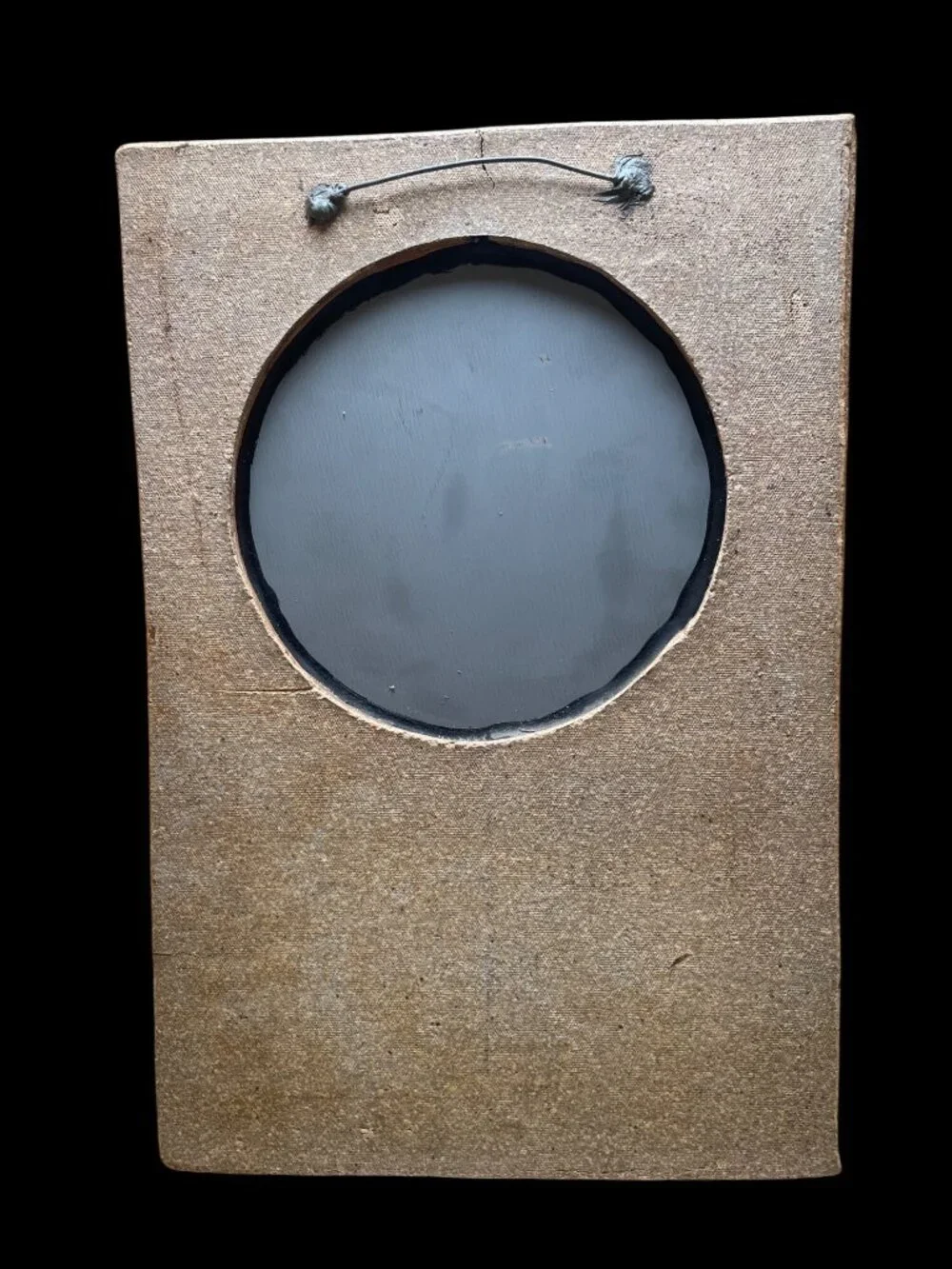 Unique Vintage Studio Pottery Wall Mirror by Artist Py Pottery Textured Ceramic